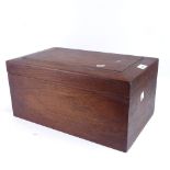A mahogany box with hinged cover, length 45.5cm