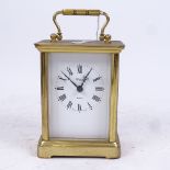 A modern brass-cased carriage clock, by Weiss, quartz movement, case height 12cm, not seen working