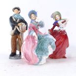 Royal Doulton news boy, Autumn Breezes figure, and Spring morning (3)