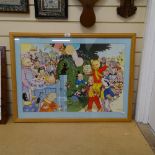 John Harrold, framed cover art of the 50th Daily Express Rupert Annual 1985, width 86cm