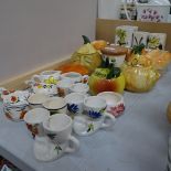 Various Tony Raymond pottery, including celery jar, spice jars, bread sauce pots, egg cups etc