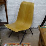 A Jean Prouve Antony style chair, with bent-ply seat on steel frame