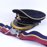 A Royal Army Pay Corps cap, size 7 3/8, and matching belt