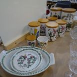 A group of Portmeirion Botanic Garden pattern ceramics, including set of kitchen storage jars,