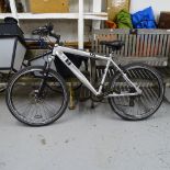 A silver-framed Diamondback mountain bike