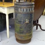 A Victorian cast-iron litter bin, W40cm, H84cm