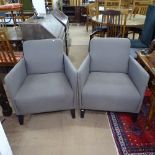 A pair of contemporary City lounge chairs, by Morgan Furniture, with maker's label to back