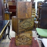 3 early 20th century Tate sugar pine crates