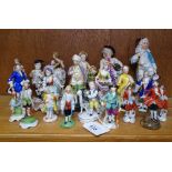 A group of Vintage Continental porcelain figures, tallest 15.5cm