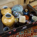 Various Studio pottery and ceramics, including Aviemore Scottish vase etc (boxful)