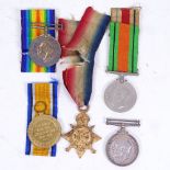A First World War medal duo to 2853 Pte W Harman of Royal Sussex Regiment, a cased First World War