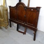 An Edwardian carved and panelled mahogany 5' bed