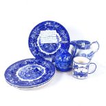 4 Wedgwood Ferrara plates, 23.5cm, a Spode Italian jug etc