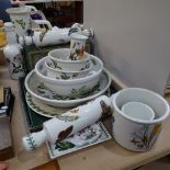 A group of Portmeirion Botanic Garden pattern ceramics, including watering can, sleeve vase,