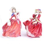 2 Royal Doulton figures - Autumn Breezes and Top O' The Hill