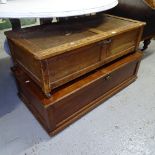 2 panelled pine under bed storage cabinets