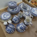 An Edwardian Wood & Sons Yuan pattern blue and white tea and dinner service, including teapot,