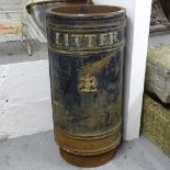 A Victorian cast-iron litter bin, W40cm, H84cm