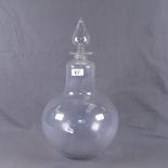 A 19th century blown glass Chemist's jar and stopper, height 45cm