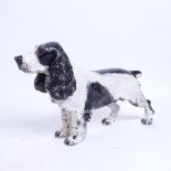 A small cold painted aluminium Spaniel dog figure, length 20cm