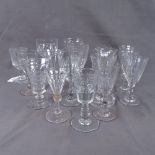 A group of 18th 19th and 20th century drinking glasses, including example with thick folded foot