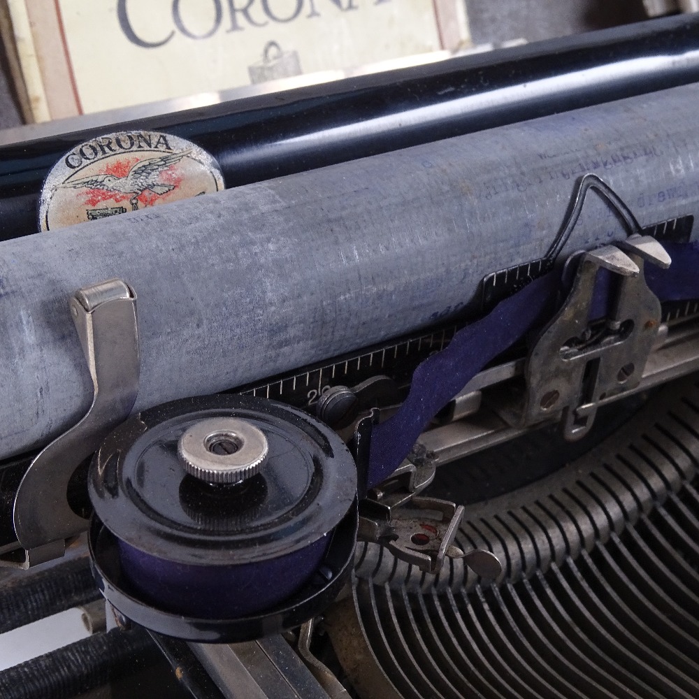 A Corona portable fold over typewriter, in travelling case - Image 2 of 2