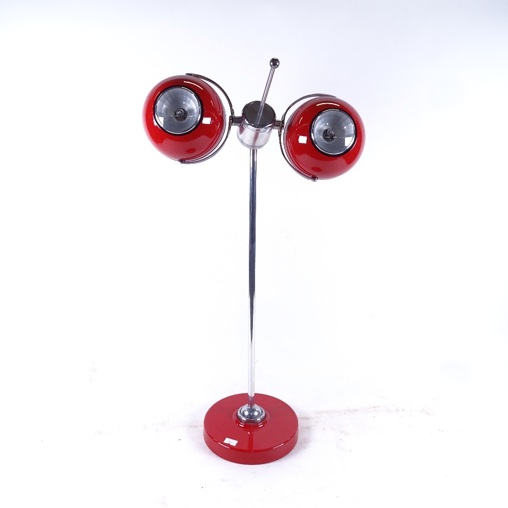 A 1960s design articulate twin eyeball ceiling light fitting, height 61cm