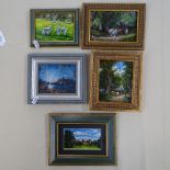 Barbara Valentine, 5 miniature original paintings, all framed, various subjects