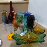 A group of Art glass vases, bowls etc (14)
