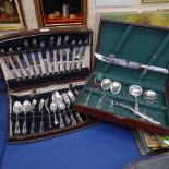 A suite of King's pattern Sheffield plate cutlery for 6 people, in fitted canteen, for John
