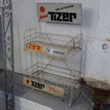 A Vintage Tizer advertising wirework display stand