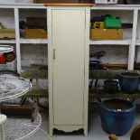 A modern white sentry box style cupboard, W52cm, H155cm