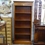 A mahogany and satinwood-banded open bookcase with adjustable shelves, W83cm, H183cm