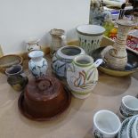 Various Studio pottery, including Whitstable Potter's bowl, Carenza Hayhoe dish and dome, vases etc