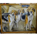 Clive Fredriksson, oil on board, "beagles", framed, 85cm x 107cm