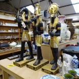 3 large modern Egyptian Revival resin figural God sculptures, including Thoth (Ibis bird God),