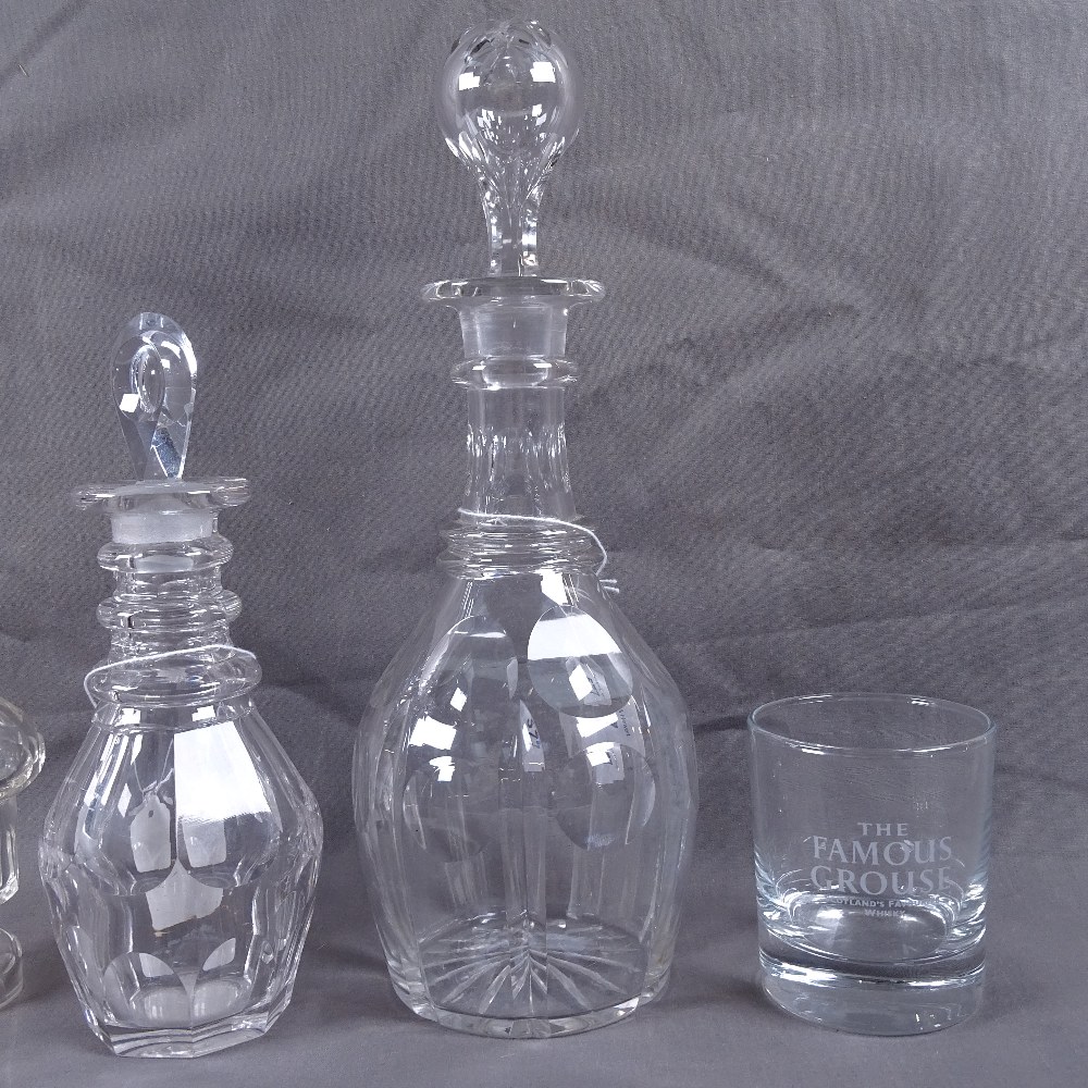 Two Victorian decanters, a water / whisky carafe and pepper, tallest 28cm. (4) - Image 2 of 2