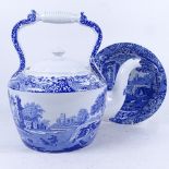 Copeland Spode Italian pattern tea kettle, height 31cm, and matching fruit bowl (2)