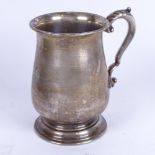 A George VI silver pint tankard, engraved with monogram O.P 15 12 60, retailed by Robinson & Company