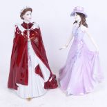 A Coalport Ladies of Fashion Emma figure, and a Royal Worcester Queen Elizabeth II figure, height