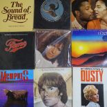 A box of LP vinyl records, including Shirley Bassey and Neil Diamond
