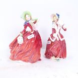2 Royal Doulton figures - Christmas Morn and Autumn Breezes
