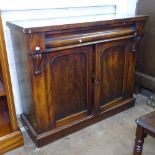 A Regency mahogany chiffonier, with ogee frieze drawer, and arched cupboards under, W105cm, H88cm,