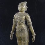 An Indian bronze figure of God, probably 17th or 18th century, wearing detailed dress, height 23cm