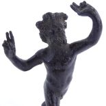 A 19th century bronze Satyr figure, height 13.5cm Verdigris and rubbing to surface in line with age.