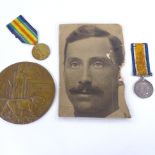 A pair of First World War medals and death plaque awarded to James Charles Deacon, North