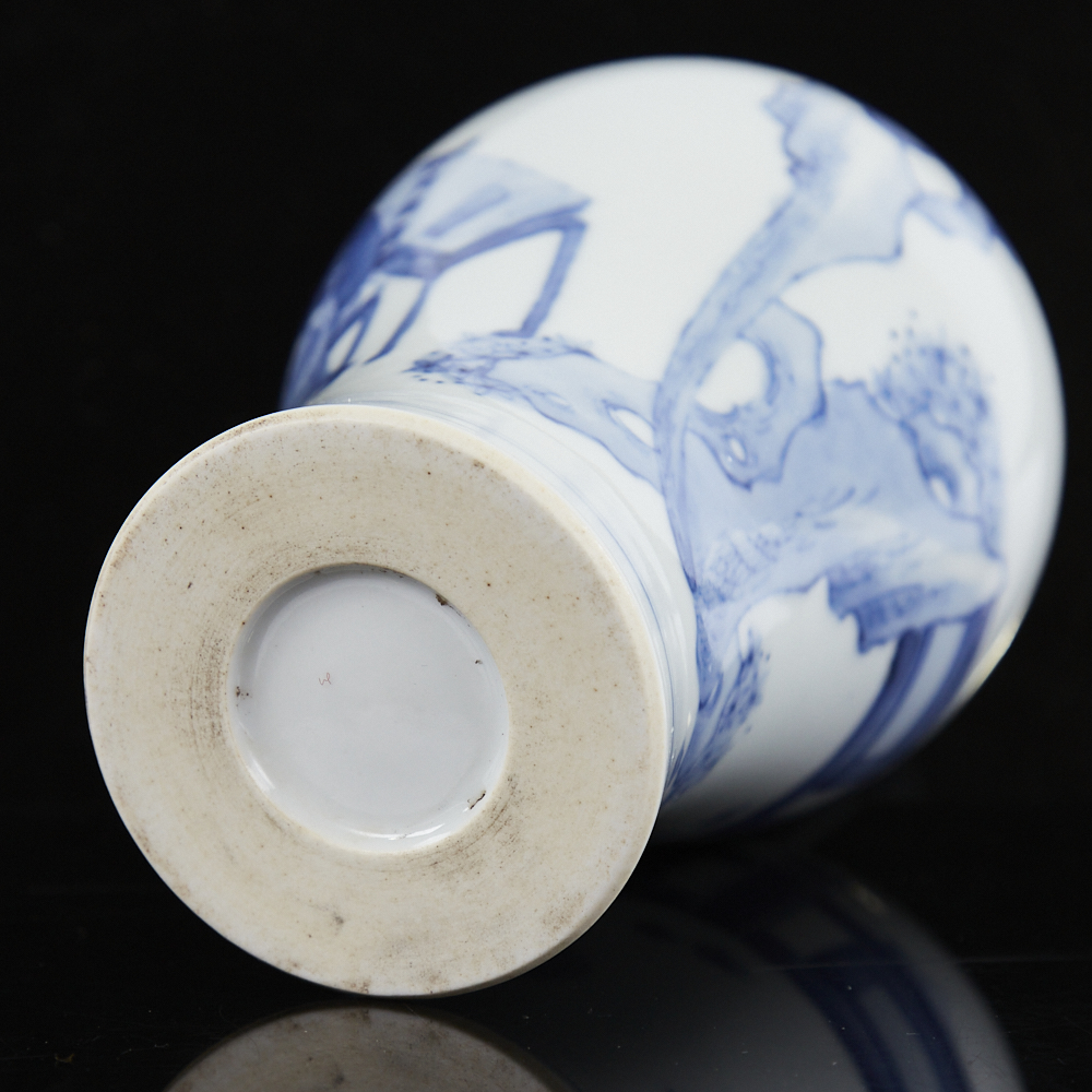 A Chinese blue and white Meiping vase, hand painted decoration, height 16.5cm Perfect condition - Image 3 of 9