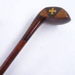 A 19th century "Sunday Stick" walking cane, with small golf club head, length 92cm. Good