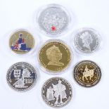 7 various commemorative coins