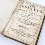 The Essayes Or Counsels of Francis Le Verulam Viscount St Alban, published 1642, newly enlarged
